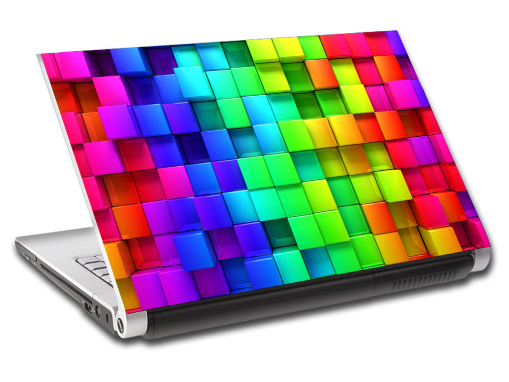Colorful Blocks Personalized LAPTOP Skin Vinyl Decal L601
