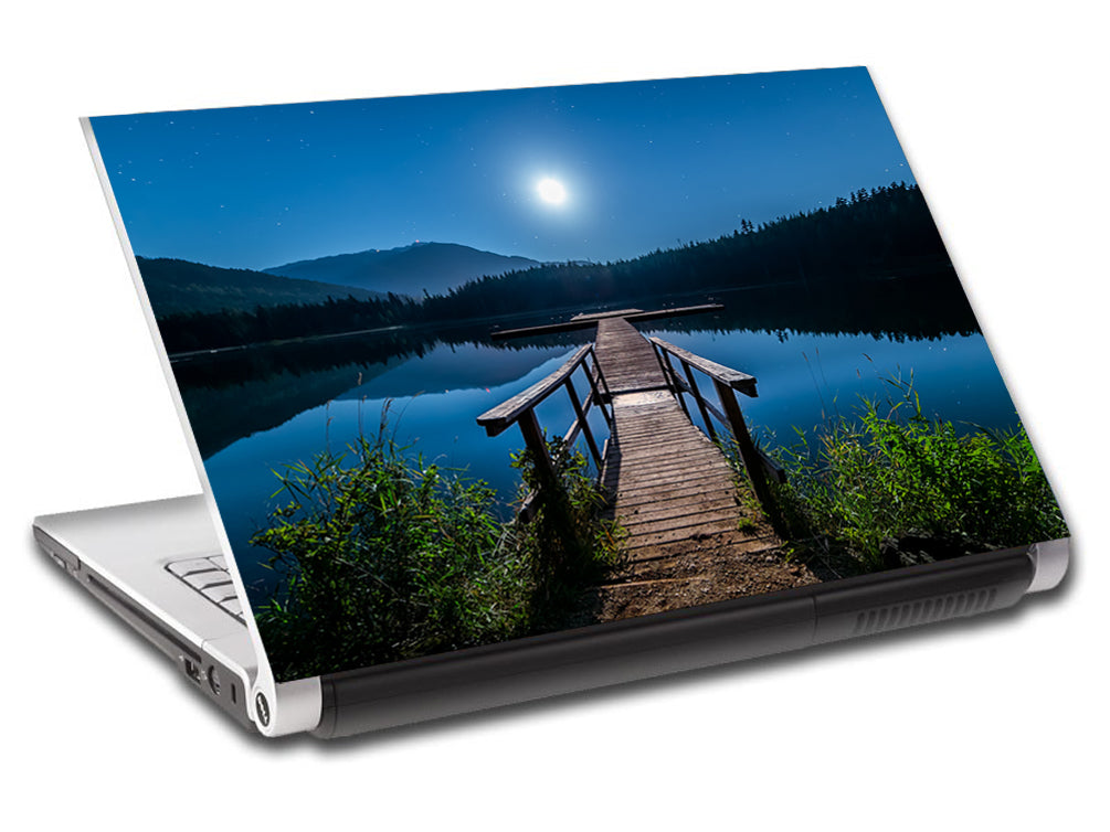 Pont d'eau de lac perdu personnalisé vinyle autocollant de peau d'ordinateur portable L672
