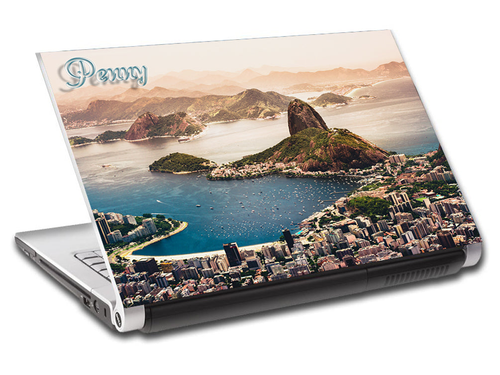 Paysage de plage personnalisé ordinateur portable peau vinyle autocollant L690