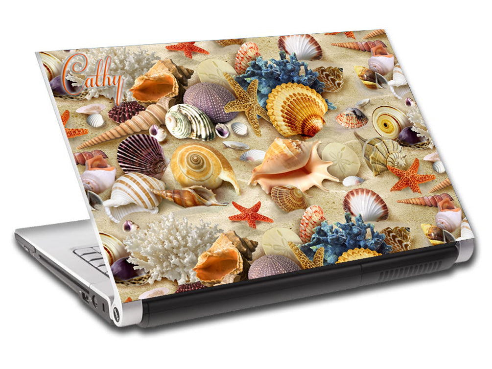 Coquillages sur la plage ordinateur portable personnalisé Skin Vinyl Decal L719