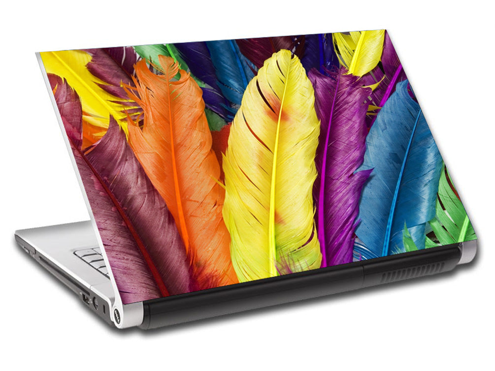 Colorful Feathers Personalized LAPTOP Skin Vinyl Decal L725