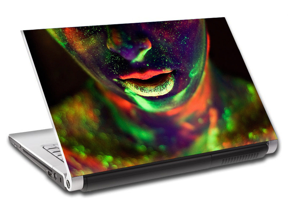 Neon Woman DJ Personalized LAPTOP Skin Vinyl Decal L732