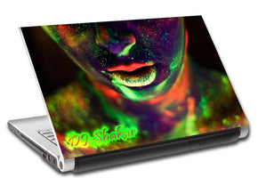 Neon Woman DJ Personalized LAPTOP Skin Vinyl Decal L732