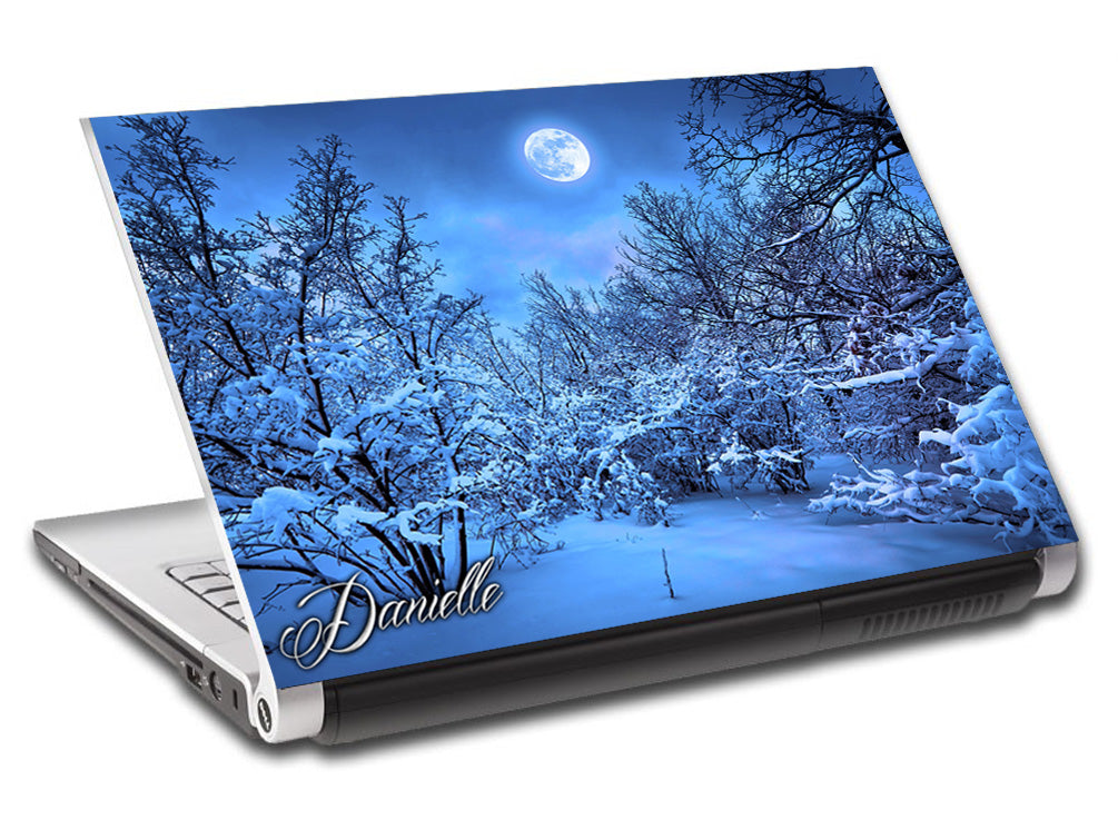 Snowy Forest Full Moon Personnalisé LAPTOP Skin Vinyl Decal L798
