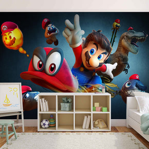 SUPER MARIO BROS ODYSSEY Papier Peint Amovible Auto-Adhésif Tissé Murale Moderne M109