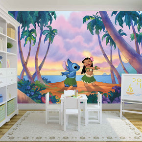 Lilo & Stitch Disney Woven Self-Adhesive Removable Wallpaper Modern Mural M119