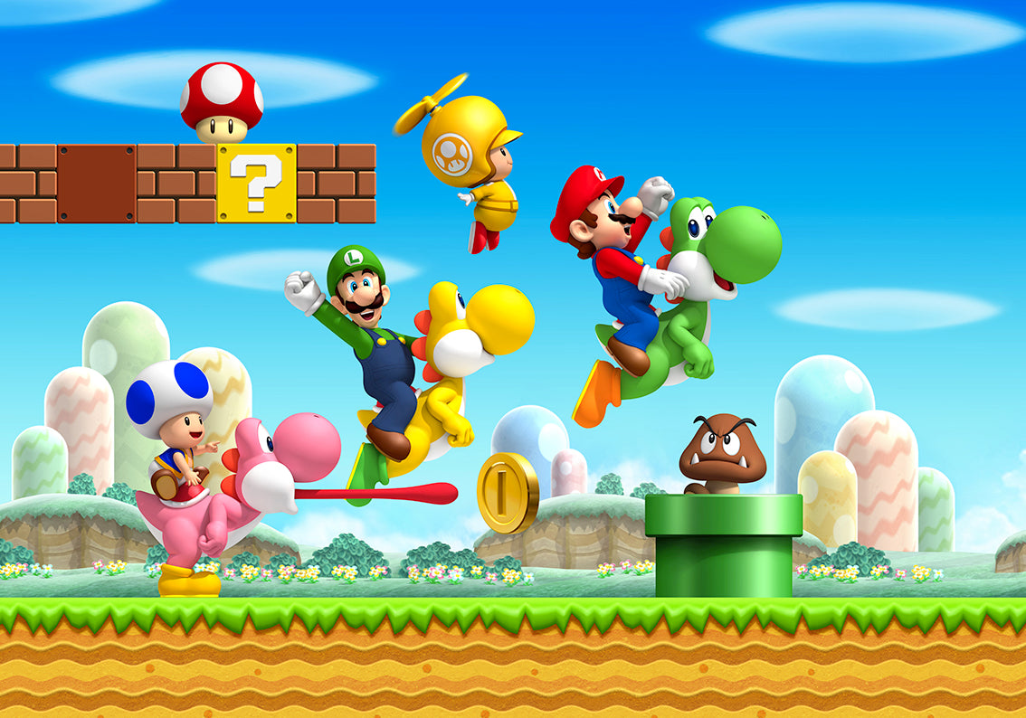 SUPER MARIO BROS SCENE Papier peint amovible auto-adhésif tissé mural moderne M123