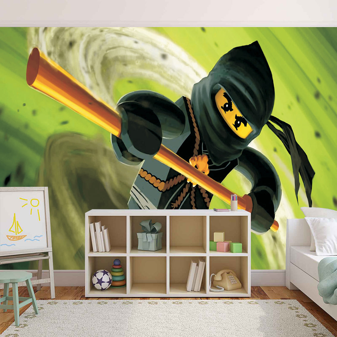 NINJAGO Lego tissé auto-adhésif papier peint amovible mural moderne M143
