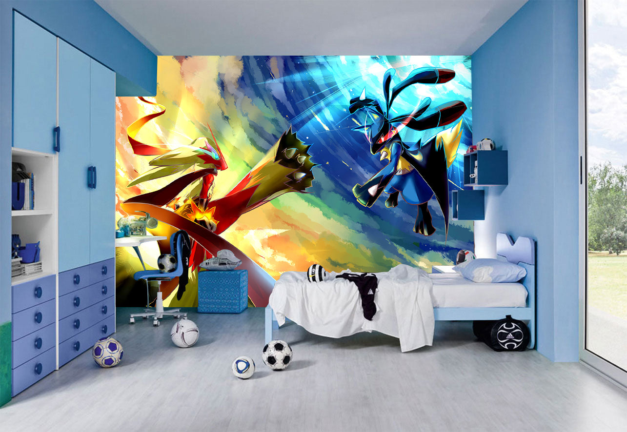 Papier peint mural amovible auto-adhésif tissé Pokemon M154