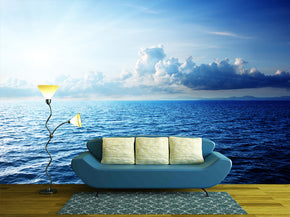 Open Sea Clouds Woven Self-Adhesive Removable Wallpaper Modern Mural M168