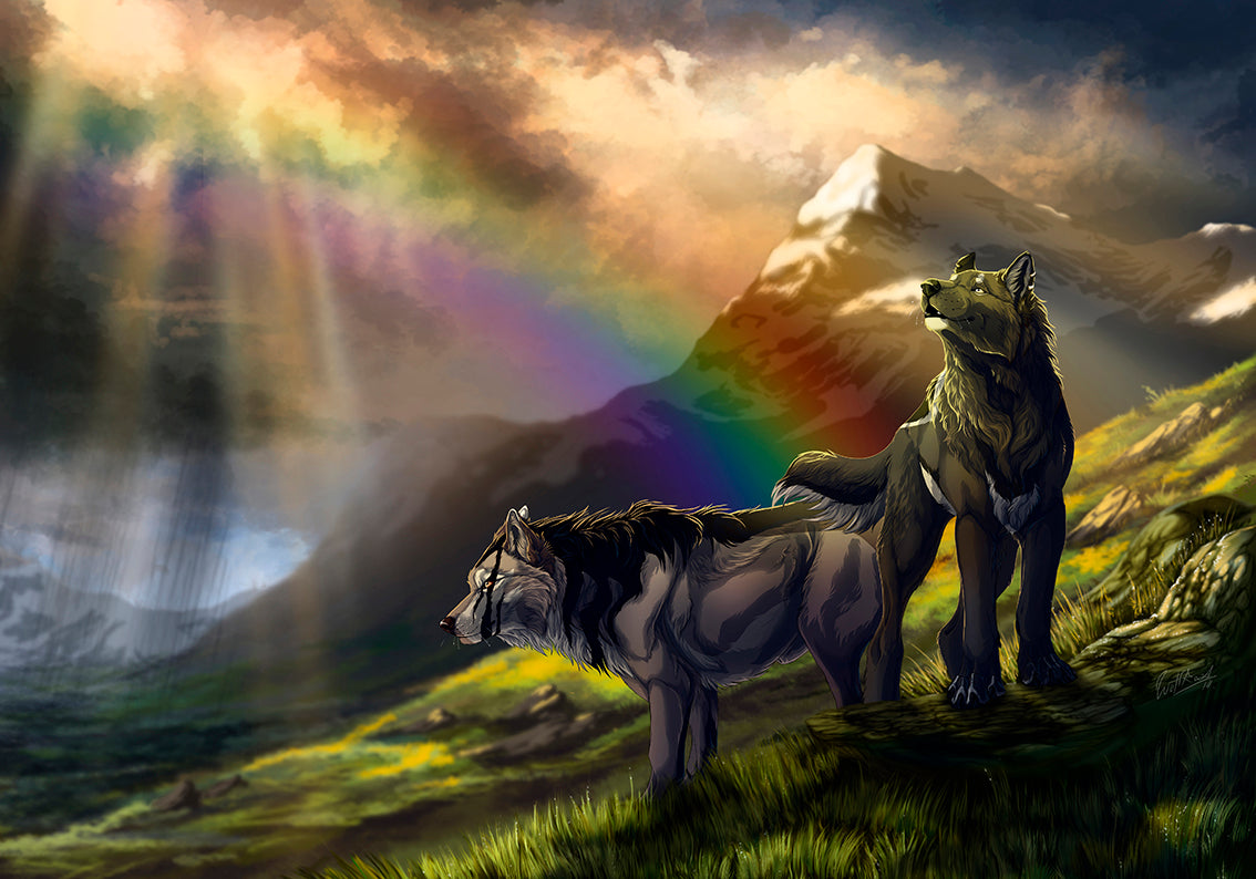 Wolves Fantasy Woven Self-Adhesive Removable Wallpaper Modern Mural M198