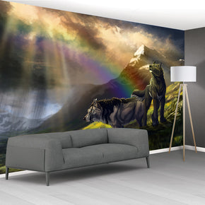 Wolves Fantasy Woven Self-Adhesive Removable Wallpaper Modern Mural M198