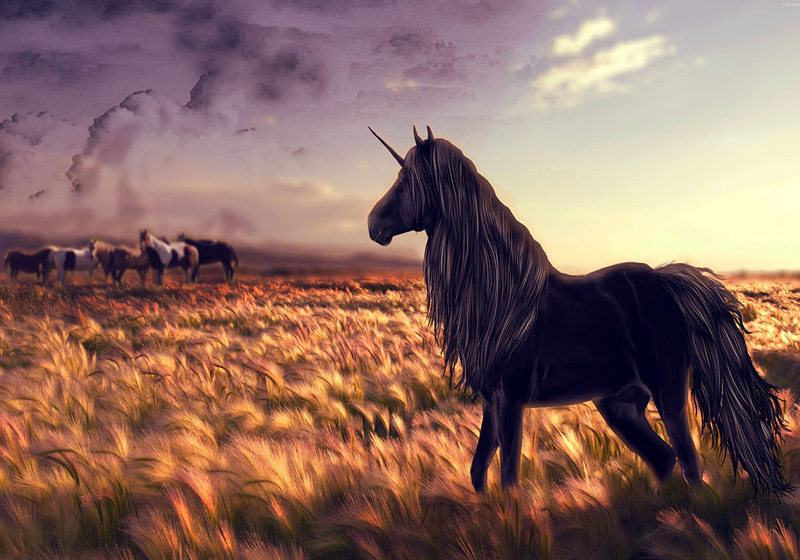 Unicorn Fantasy Woven Self-Adhesive Removable Wallpaper Modern Mural M200