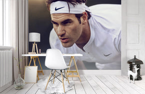 Roger Federer Tennis Woven Self-Adhesive Removable Wallpaper Modern Mural M226