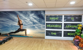 Yoga Sunrise Woven Self-Adhesive Removable Wallpaper Modern Mural M229
