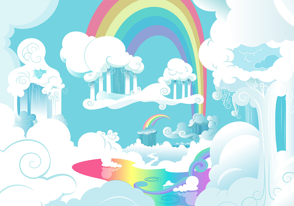 Rainbow Nursery Woven Self-Adhesive Removable Wallpaper Modern Mural M230