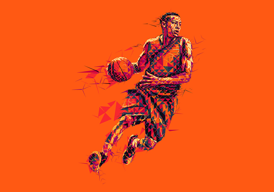 Basketball Player Woven Auto-Adhesive Amovible Papier Peint Moderne Mural M36