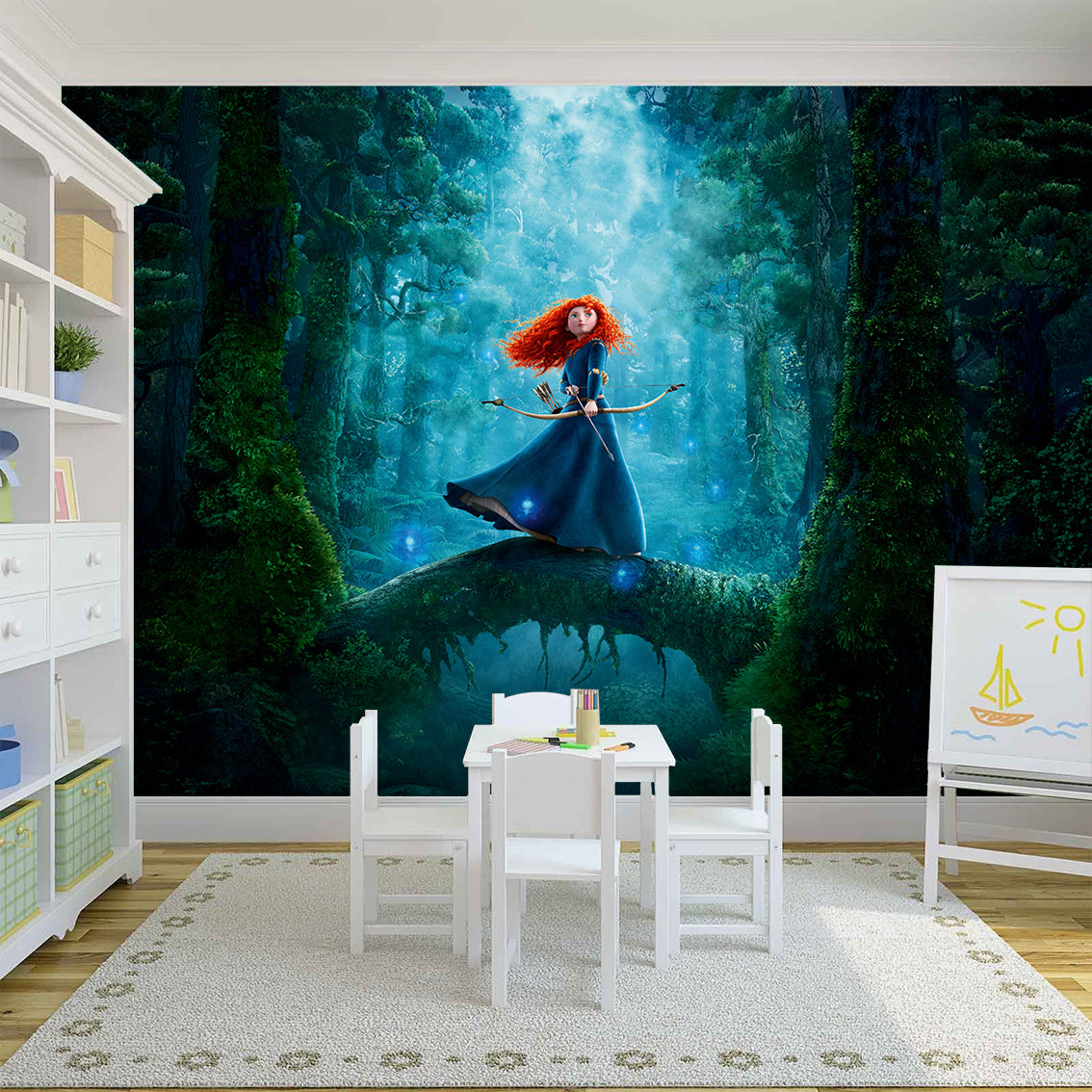 Brave Merida Disney Woven Self-Adhesive Removable Wallpaper Modern Mural M46