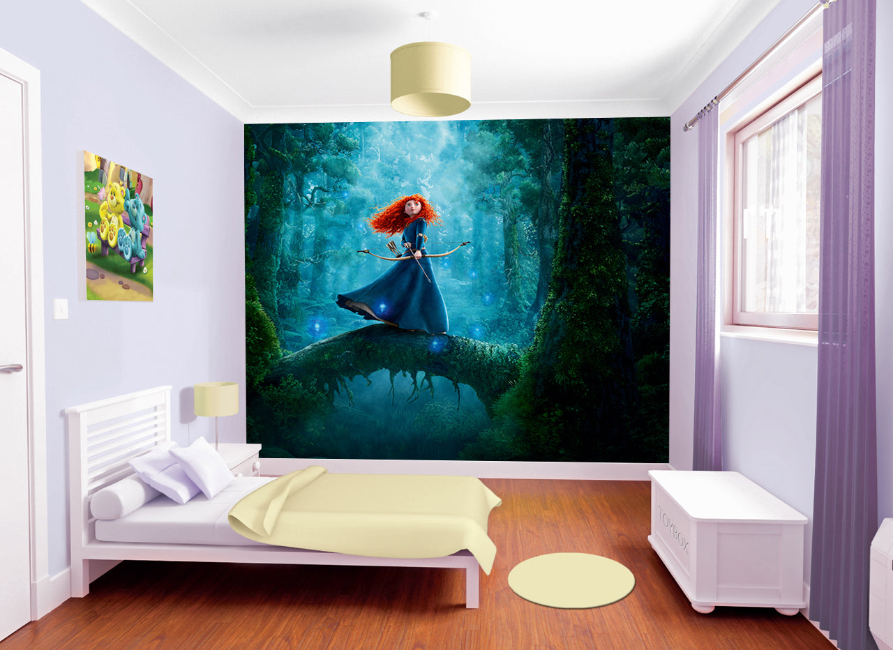 Brave Merida Disney Woven Self-Adhesive Removable Wallpaper Modern Mural M46