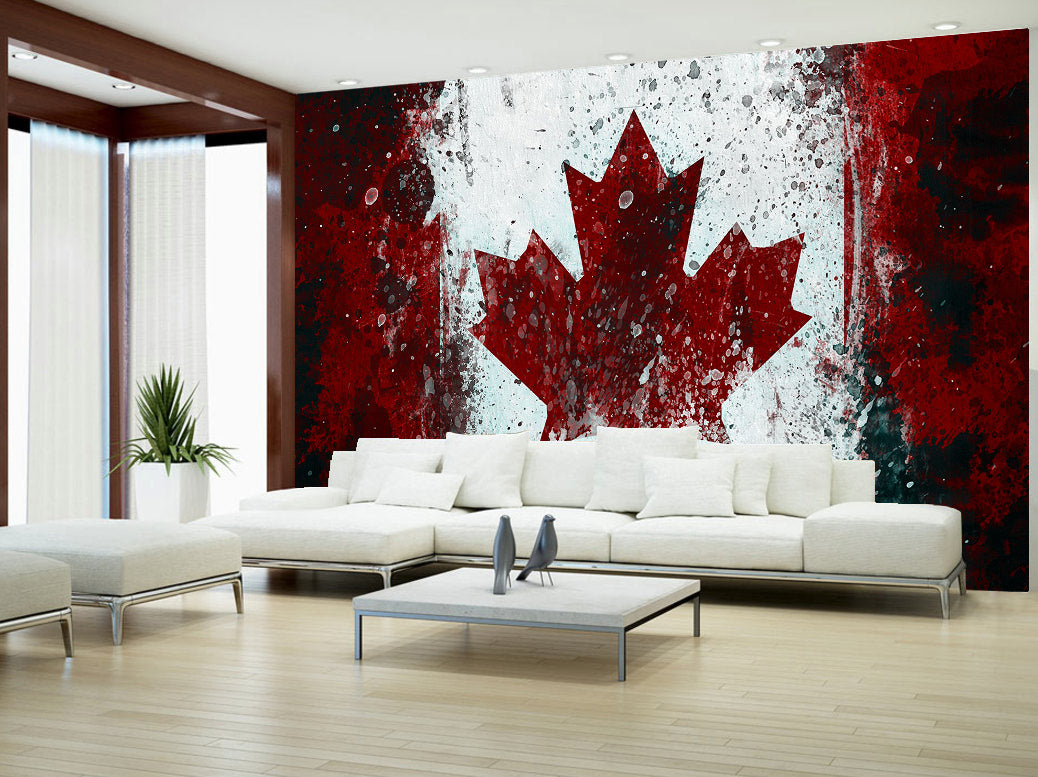 Flag Artwork Woven Self-Adhesive Removable Wallpaper Modern Mural M48