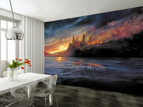 Hogwarts Castle Harry Potter Woven Self-Adhesive Removable Wallpaper Modern Mural M98