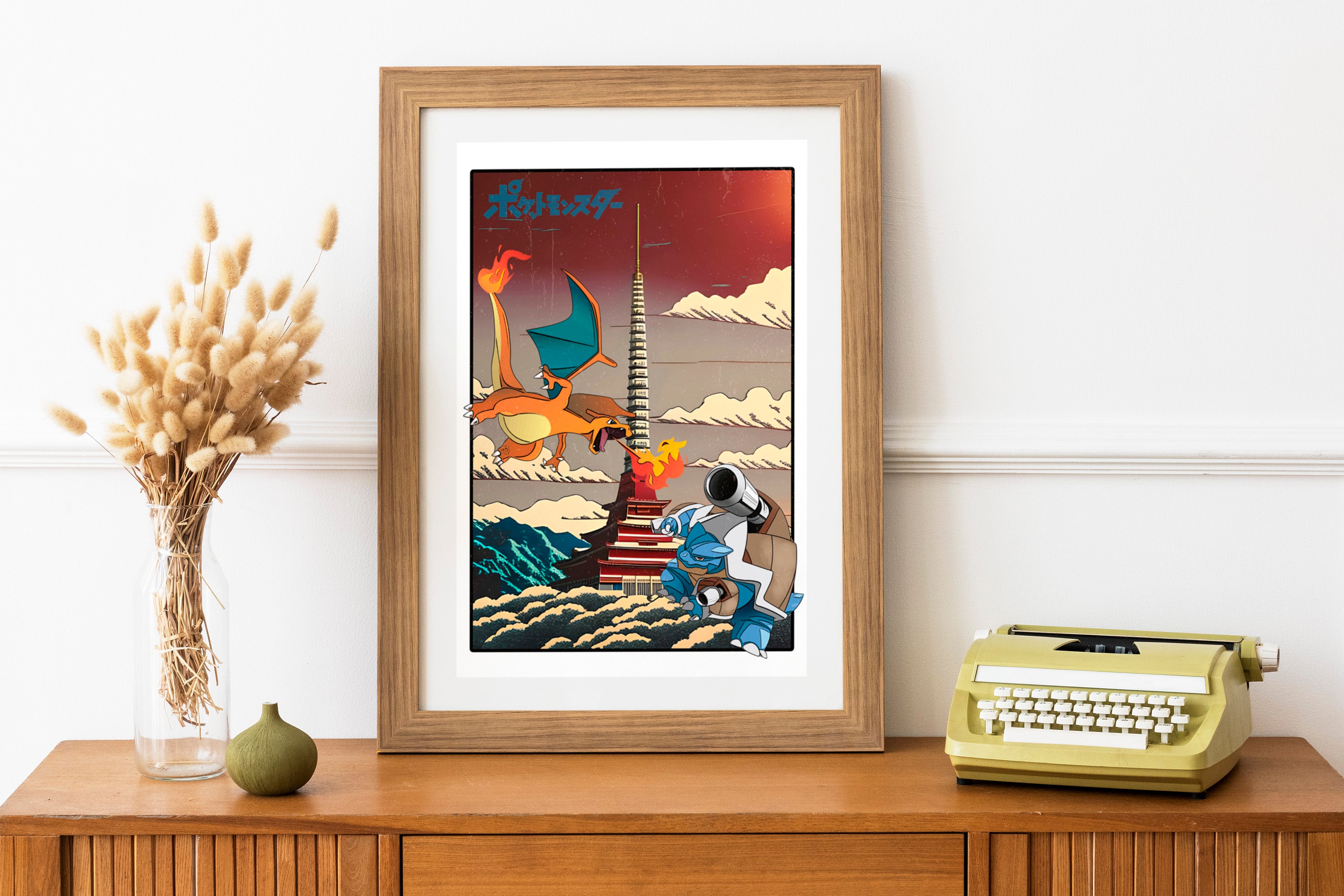 Charizard vs Blastoise Pokemon Wall Poster P01