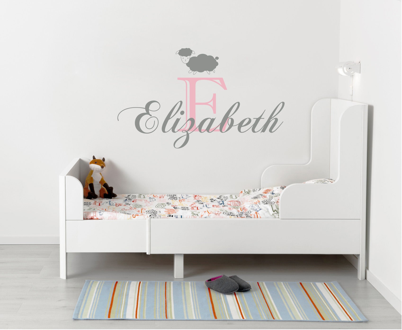 Personalized Sheep Name  Wall Sticker Decal Stencil Silhouette SQ194