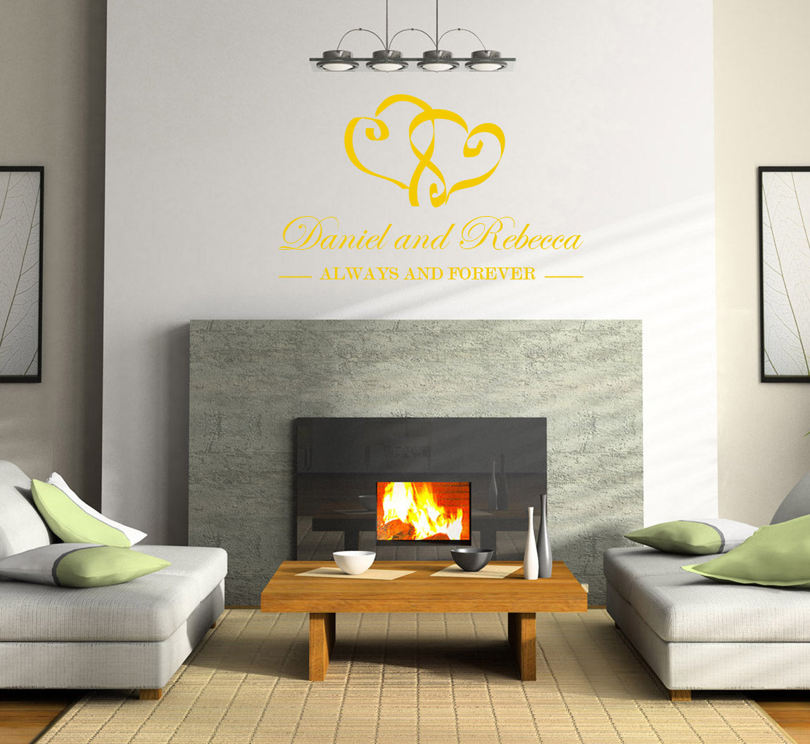 TOUJOURS ET POUR TOUJOURS personnalisé citations inspirantes autocollant mural autocollant amour SQ102