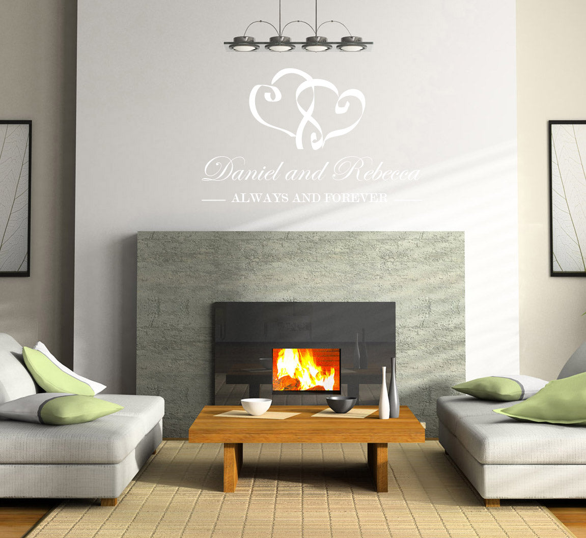 TOUJOURS ET POUR TOUJOURS personnalisé citations inspirantes autocollant mural autocollant amour SQ102