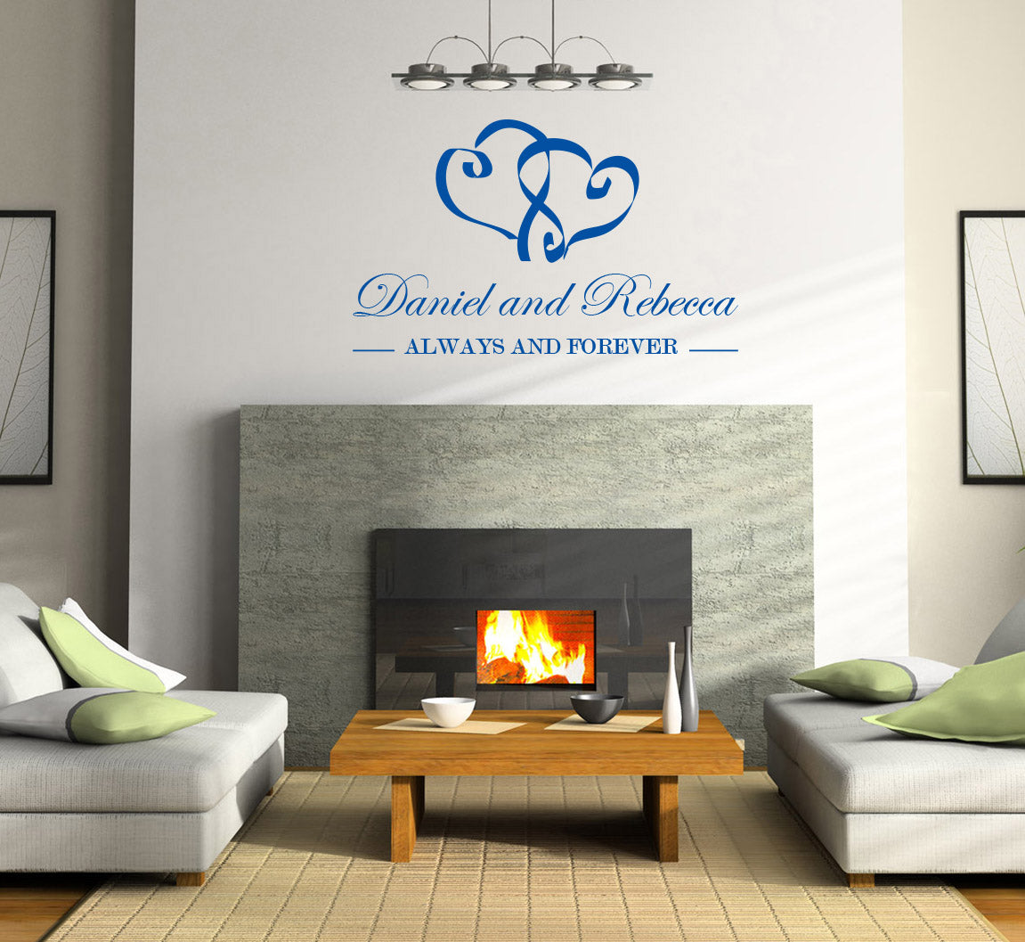 TOUJOURS ET POUR TOUJOURS personnalisé citations inspirantes autocollant mural autocollant amour SQ102