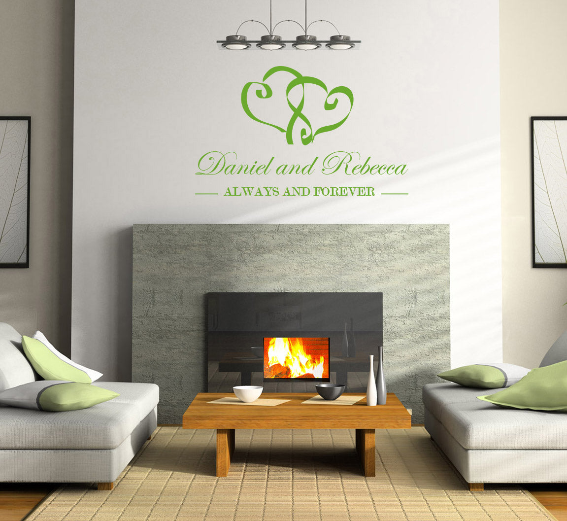 TOUJOURS ET POUR TOUJOURS personnalisé citations inspirantes autocollant mural autocollant amour SQ102