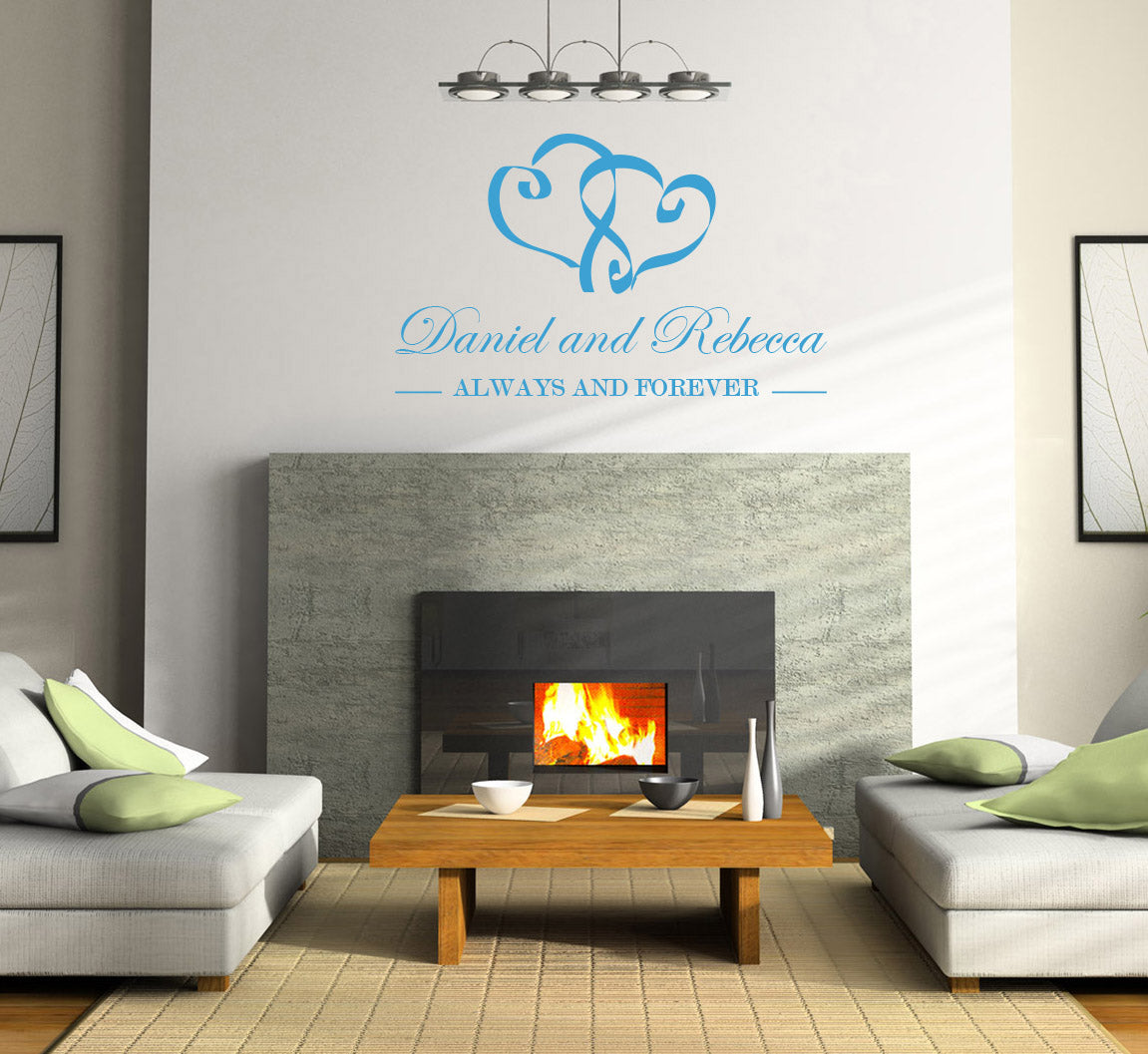 TOUJOURS ET POUR TOUJOURS personnalisé citations inspirantes autocollant mural autocollant amour SQ102
