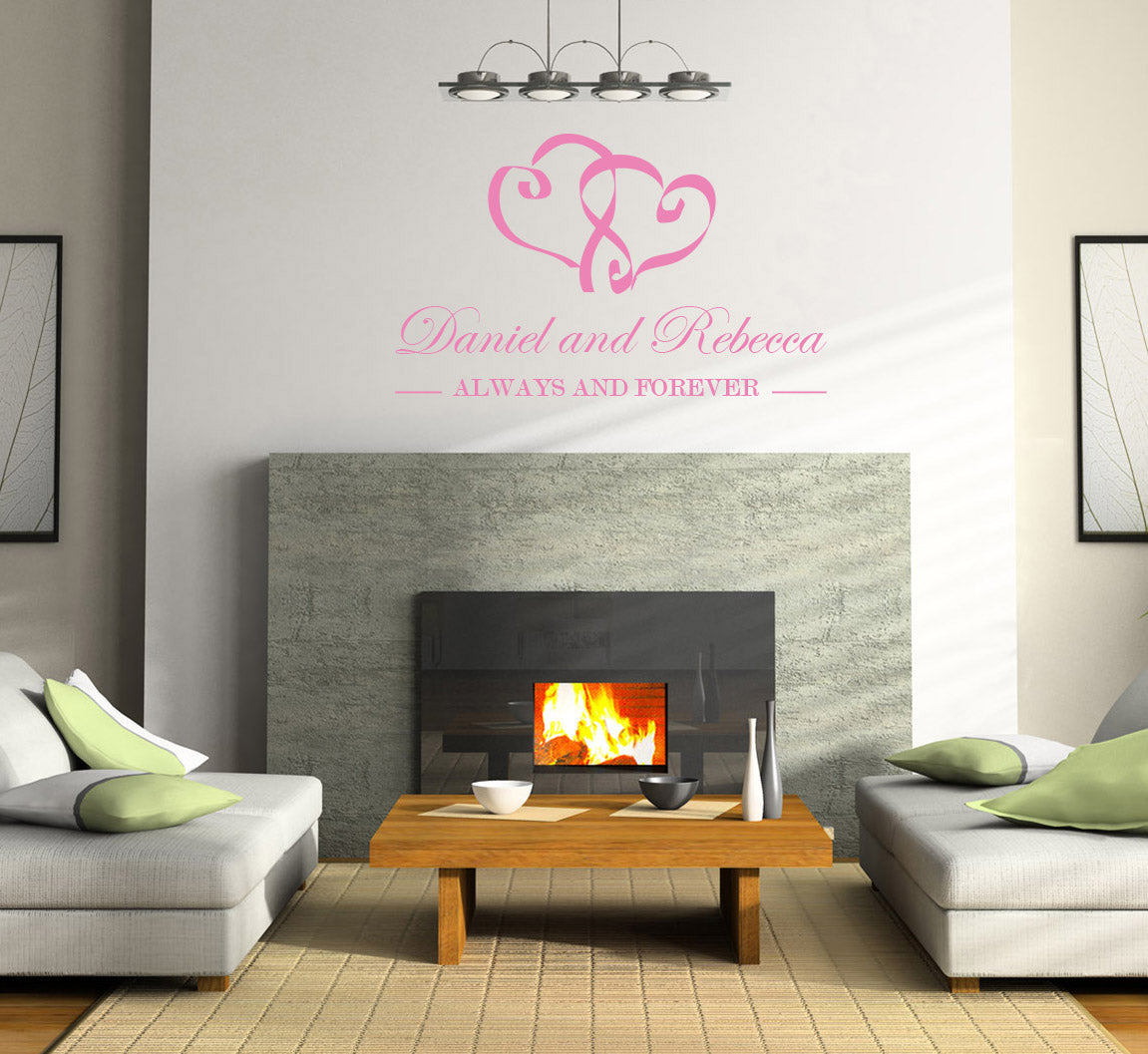 TOUJOURS ET POUR TOUJOURS personnalisé citations inspirantes autocollant mural autocollant amour SQ102
