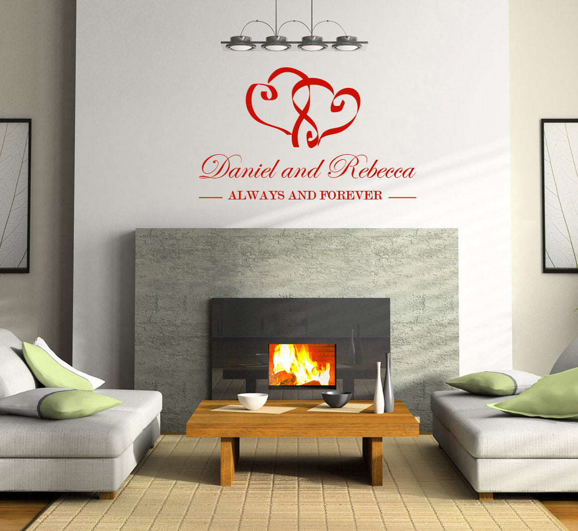 TOUJOURS ET POUR TOUJOURS personnalisé citations inspirantes autocollant mural autocollant amour SQ102