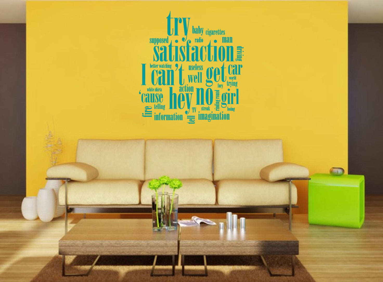 NO SATISFACTION Inspirational Quotes Wall Sticker Decal SQ109
