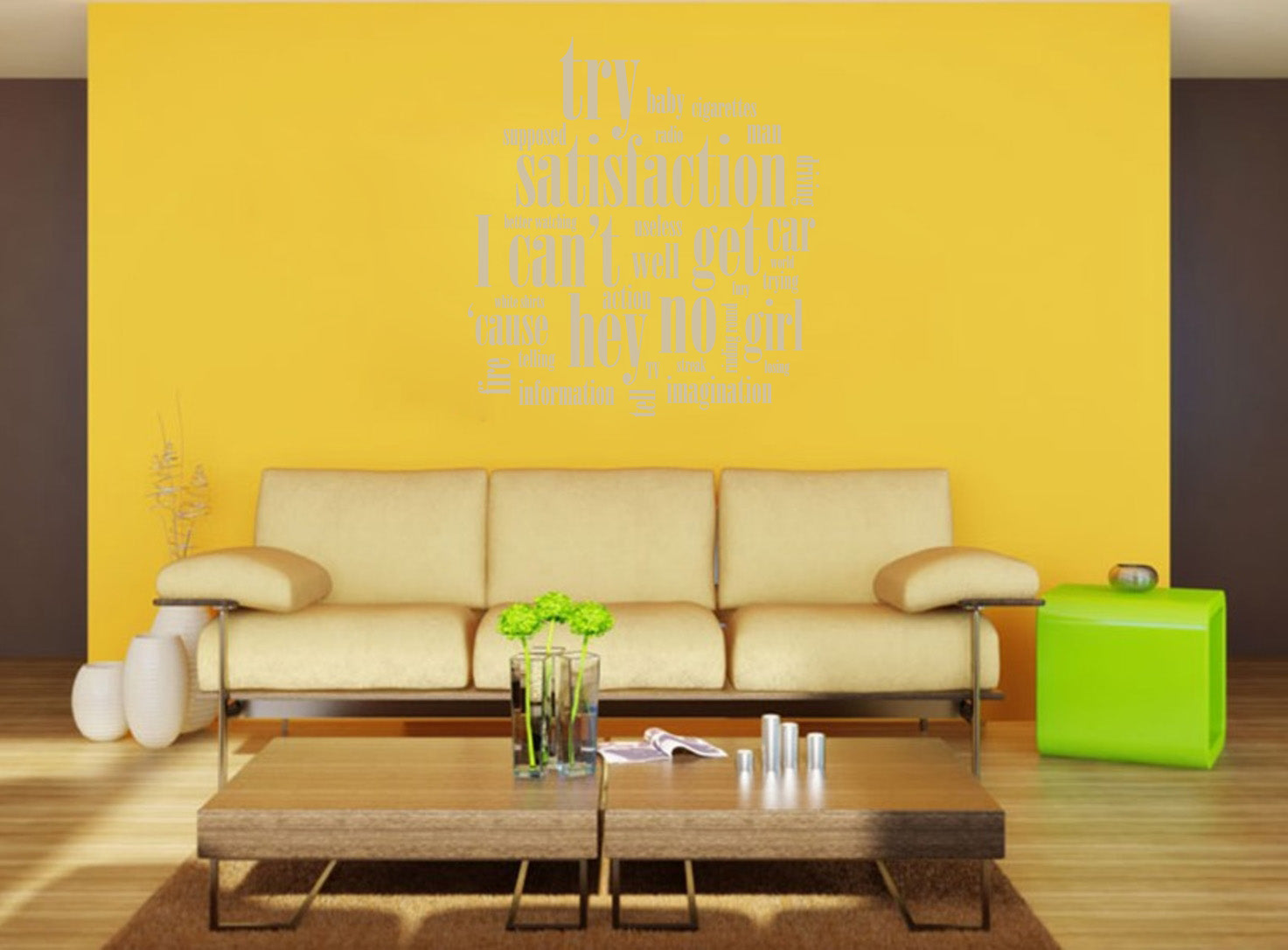 NO SATISFACTION Inspirational Quotes Wall Sticker Decal SQ109