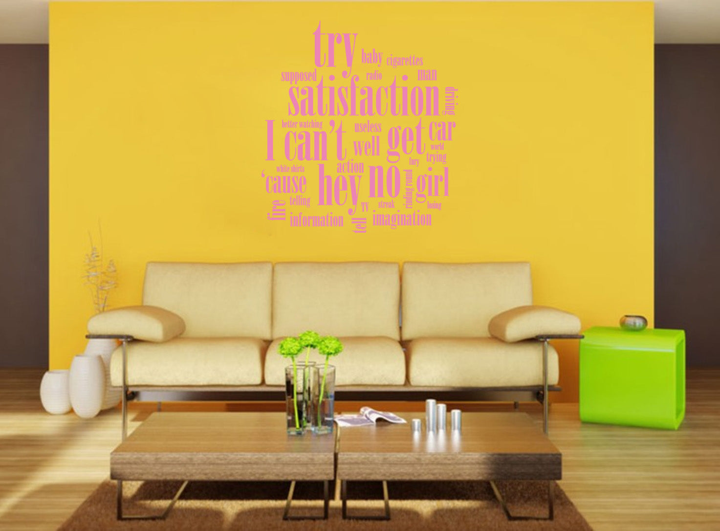 NO SATISFACTION Inspirational Quotes Wall Sticker Decal SQ109
