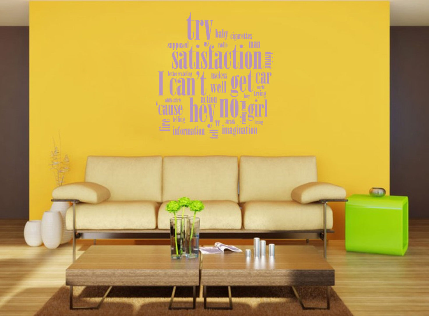 NO SATISFACTION Inspirational Quotes Wall Sticker Decal SQ109