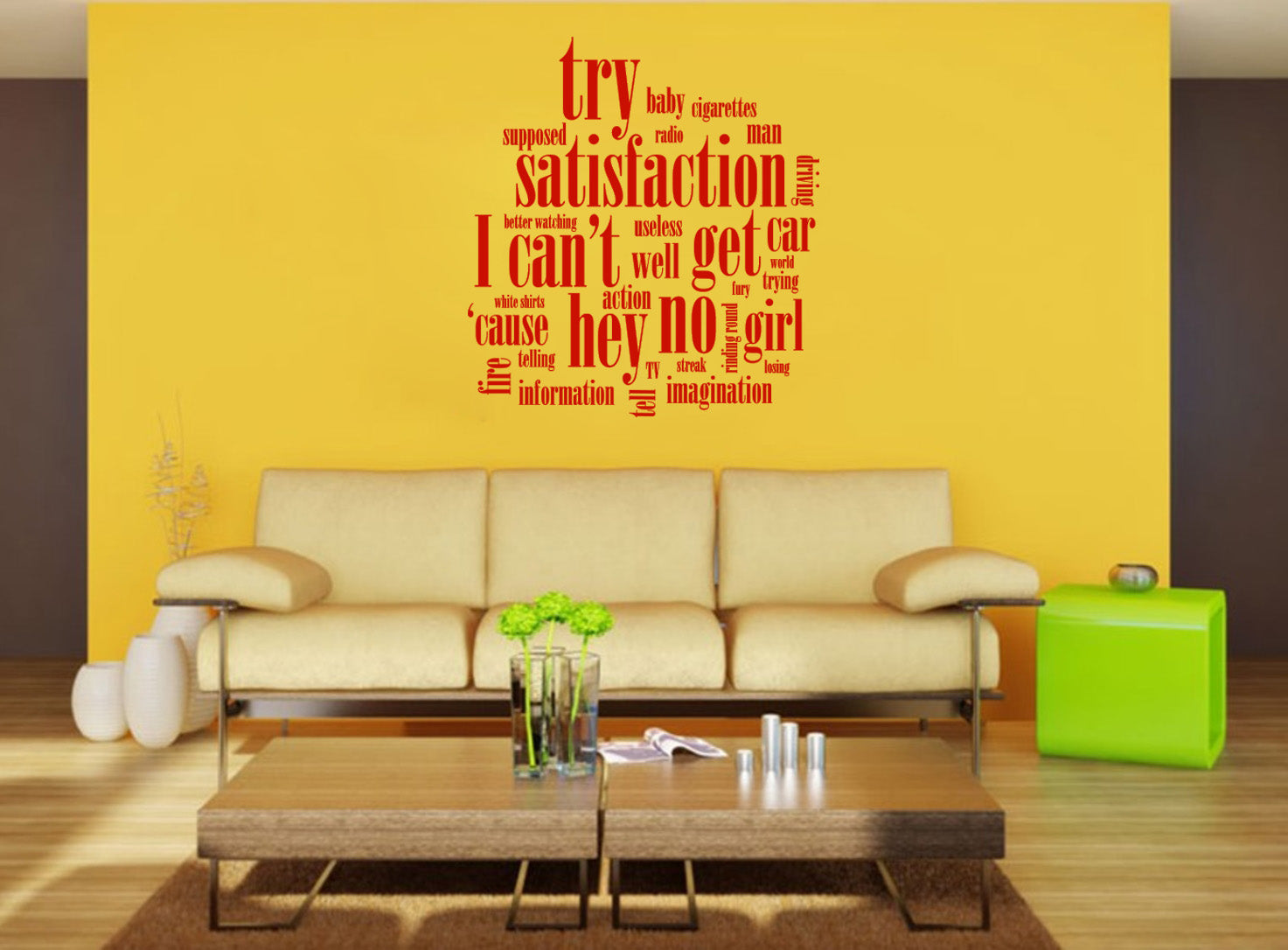 NO SATISFACTION Inspirational Quotes Wall Sticker Decal SQ109