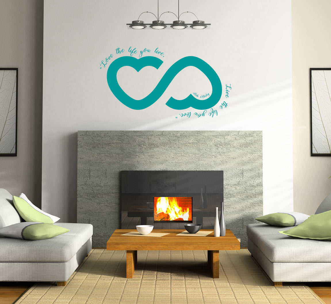 LOVE THE LIFE YOU LIVE Inspirational Quotes Wall Sticker Décalque SQ114