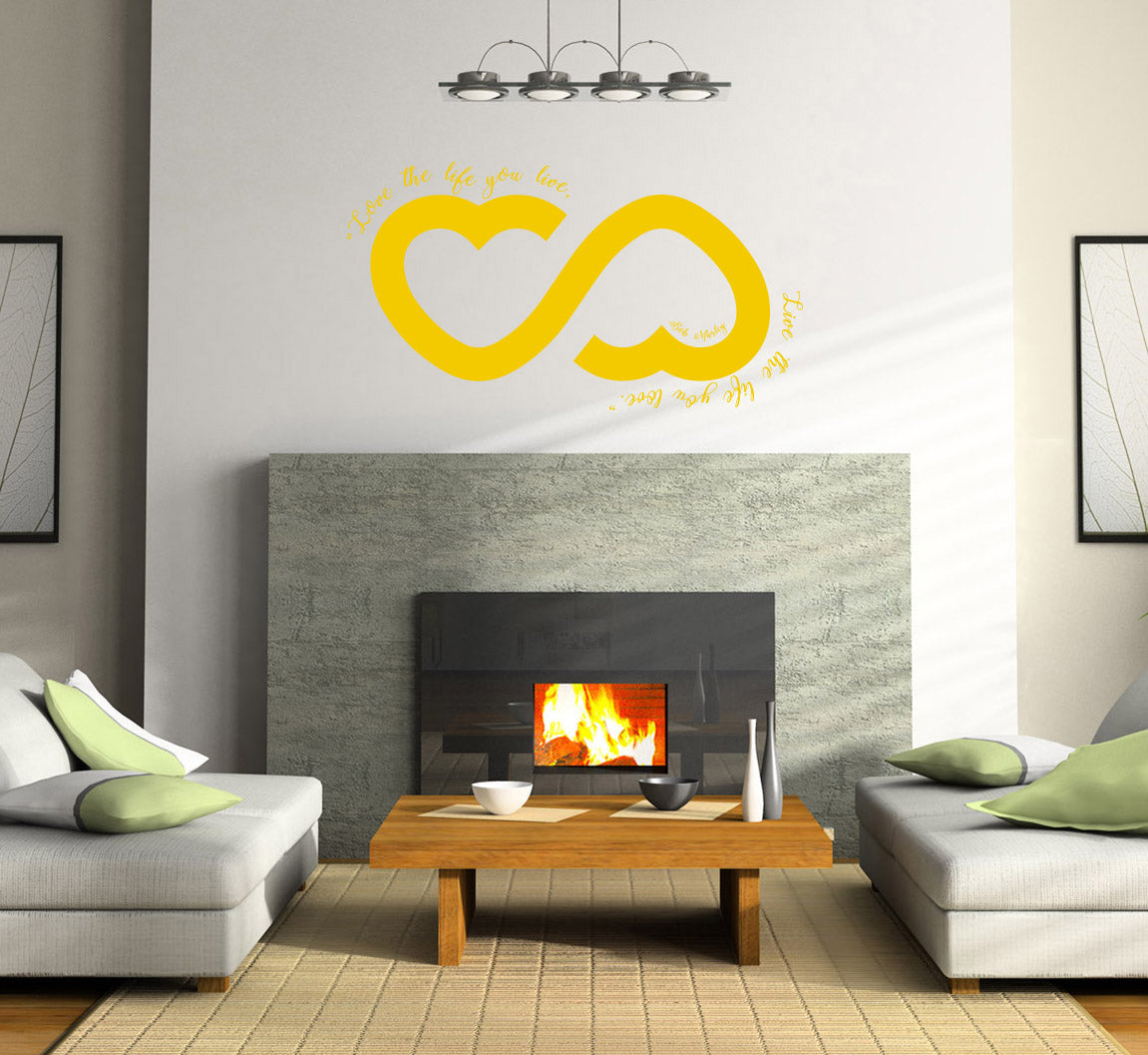 LOVE THE LIFE YOU LIVE Inspirational Quotes Wall Sticker Décalque SQ114