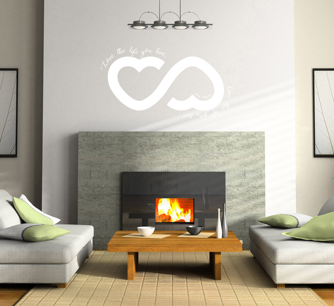 LOVE THE LIFE YOU LIVE Inspirational Quotes Wall Sticker Décalque SQ114