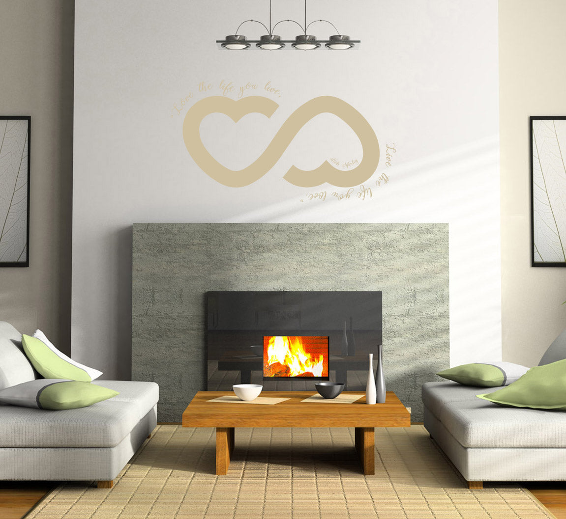 LOVE THE LIFE YOU LIVE Inspirational Quotes Wall Sticker Décalque SQ114