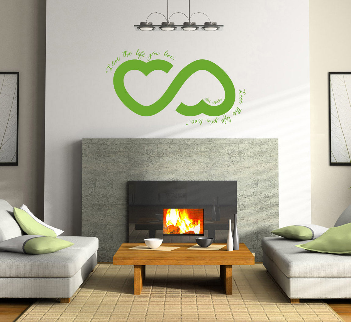 LOVE THE LIFE YOU LIVE Inspirational Quotes Wall Sticker Décalque SQ114