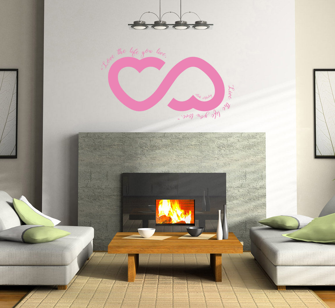 LOVE THE LIFE YOU LIVE Inspirational Quotes Wall Sticker Décalque SQ114