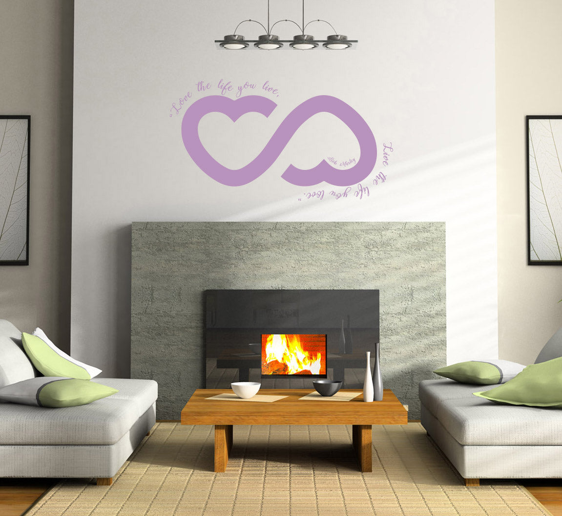 LOVE THE LIFE YOU LIVE Inspirational Quotes Wall Sticker Décalque SQ114