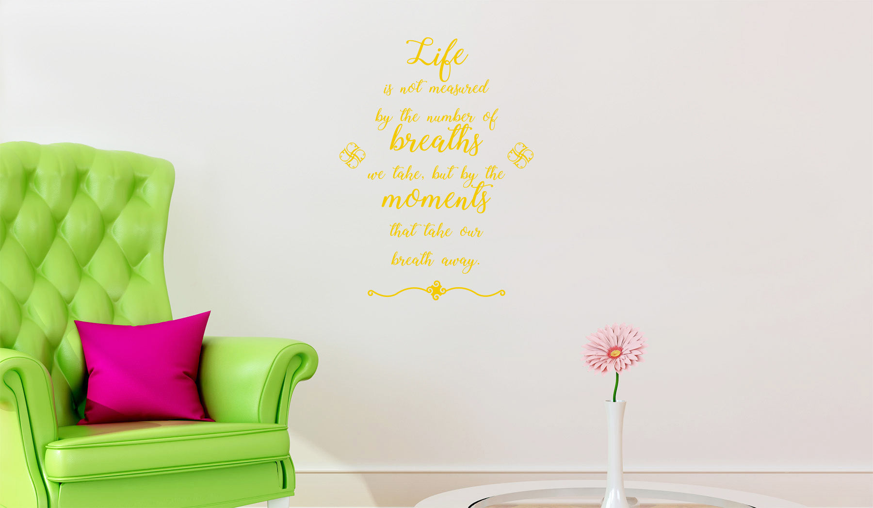 Life Breaths Moments Inspirational Quotes Wall Sticker Décalque SQ121