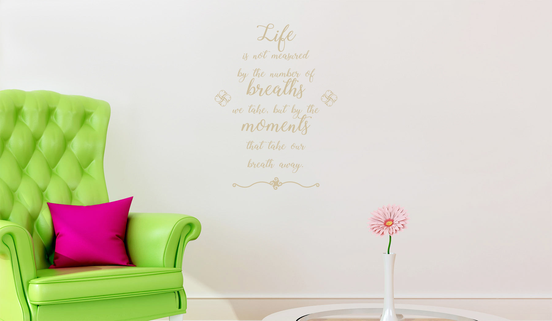 Life Breaths Moments Inspirational Quotes Wall Sticker Décalque SQ121