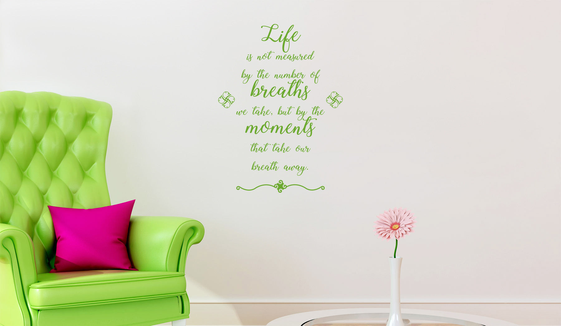 Life Breaths Moments Inspirational Quotes Wall Sticker Décalque SQ121