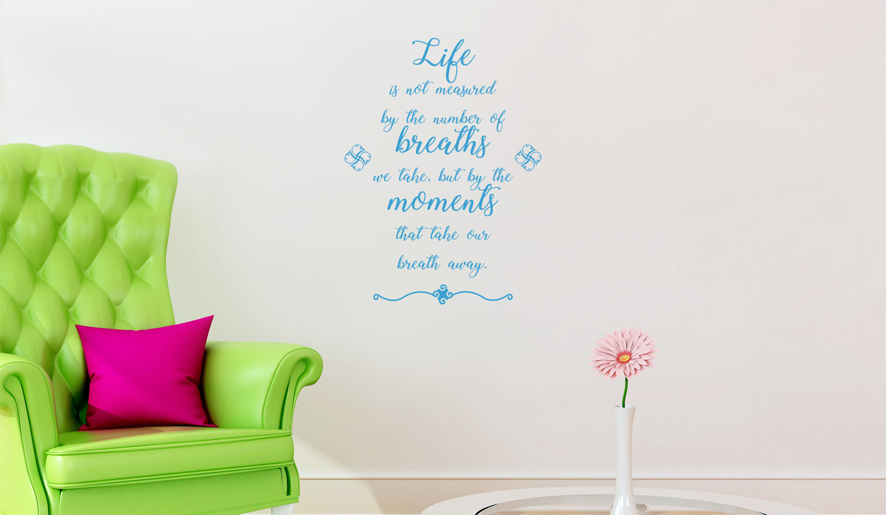 Life Breaths Moments Inspirational Quotes Wall Sticker Décalque SQ121